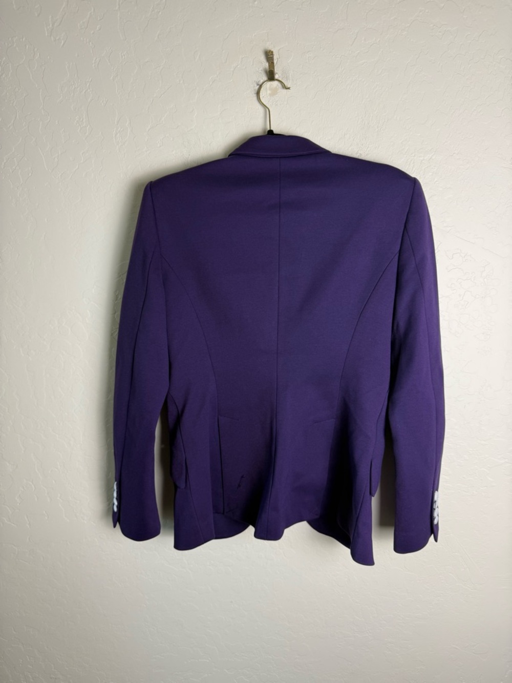 WHBM White House Black Market Luxe Stretch Editor Blazer Jacket Deep Amethyst - Picture 8 of 13